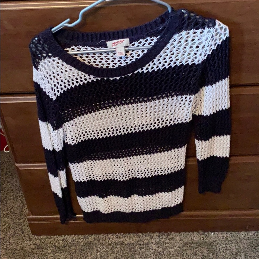 Navy blue and white striped sweater!